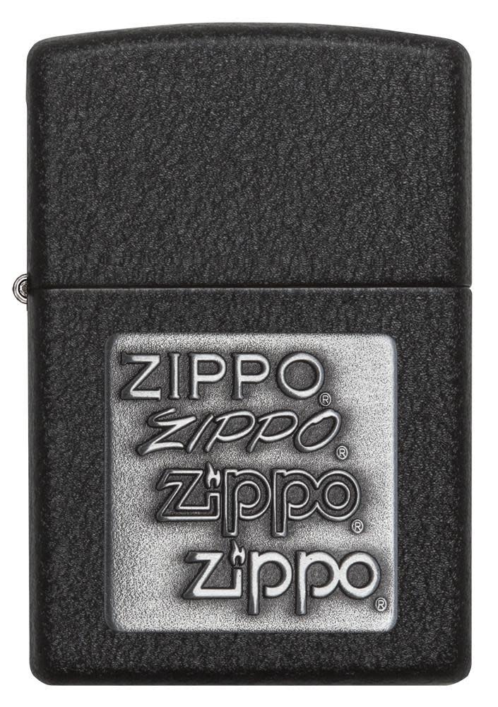 black crackle silver zippo logo